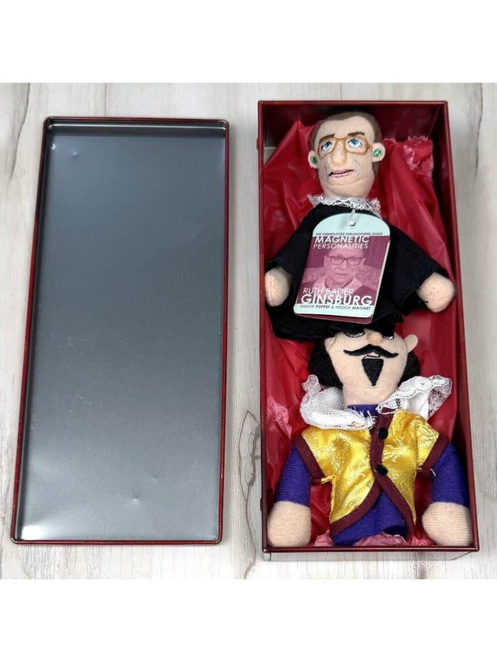 Set 2 Magnetic Personalities FINGER PUPPETS Ruth Bader Ginsburg & Shakespeare